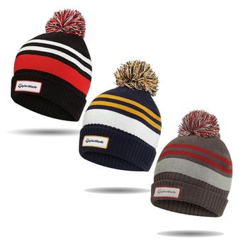 Taylormade Striped Bobble Beanie Hats (TM1) - main image